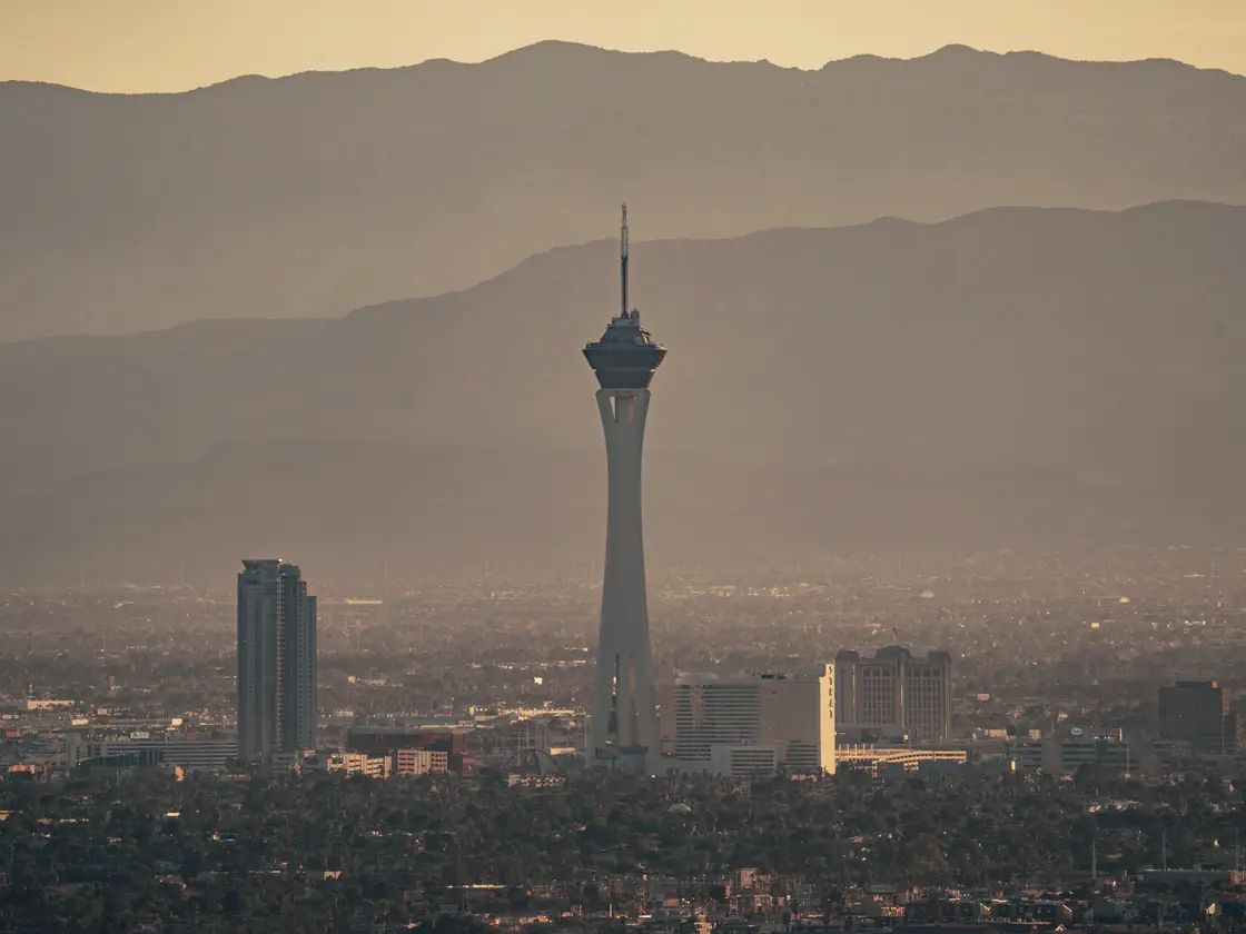 The Las Vegas skyline at dusk